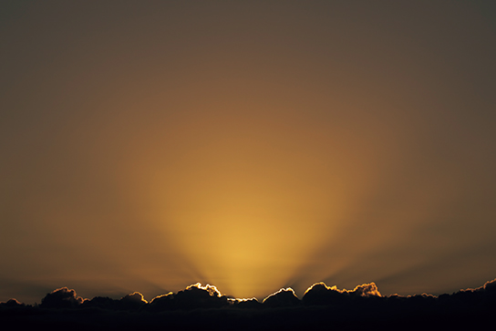 Sun rays over horizon