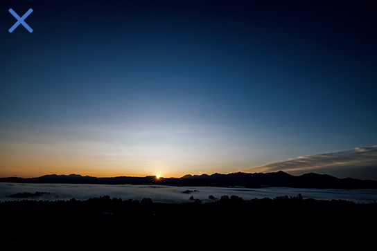 Ombre blue sky at sunrise