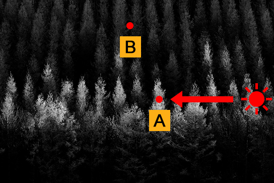 Lighting direction diagram