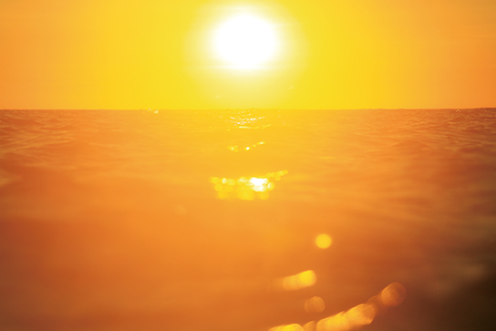 Setting sun with too much fog on lens