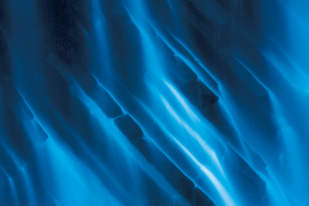 Slow shutter close up of waterfall