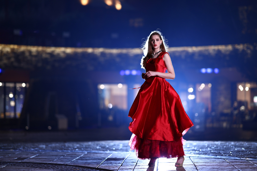 Dramatic night portrait