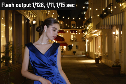 outdoor portrait with flash output 1/128