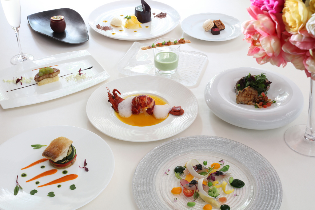 Multiple dishes on table