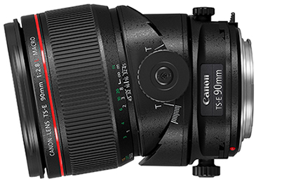 Tilt-shift lens tilted