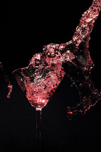 water splash in glass