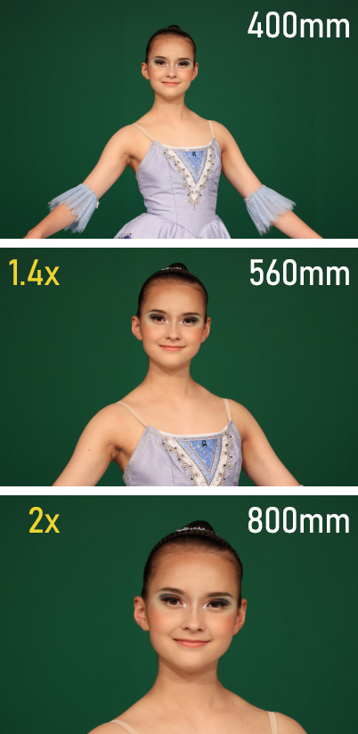 Ballerina half body shots at 400mm, 560mm, 800mm