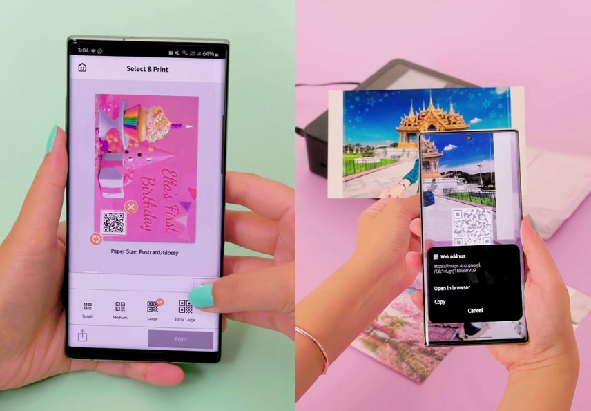 QR code on print out