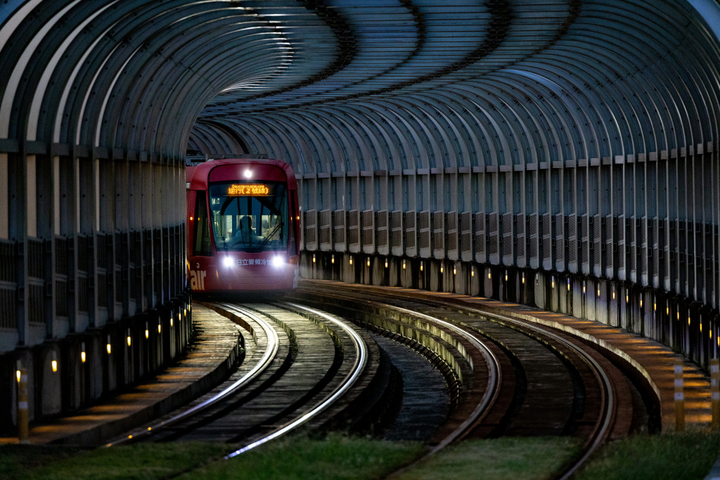 Train in tunnel