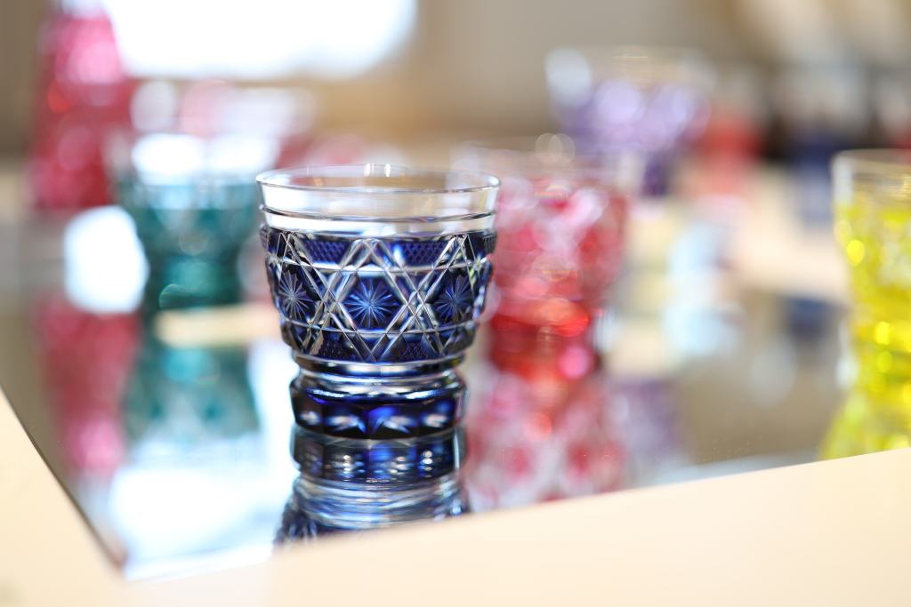 Kiriko glass with beautiful bokeh