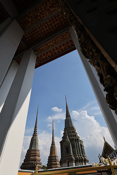 Thai temples with frame within a frame composition
